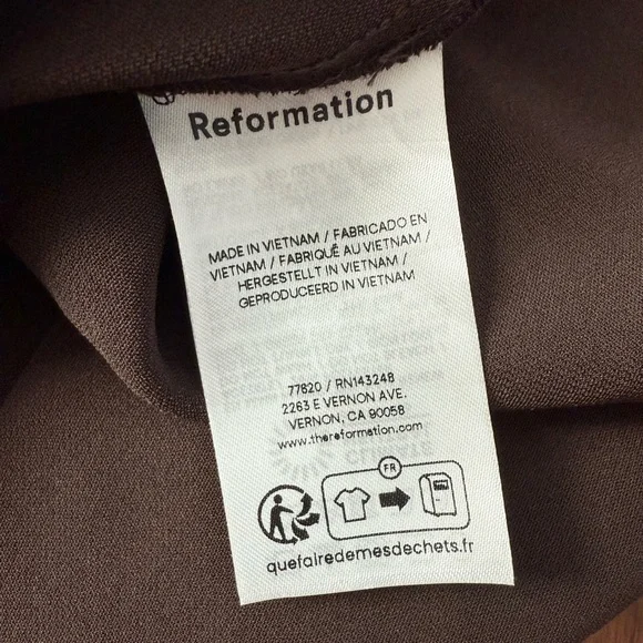 Reformation Carla Low Waist Mini Skirt Mole Brown Size 10 - Picture 9 of 10